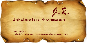 Jakubovics Rozamunda névjegykártya